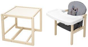 Стульчик-трансформер Babyroom Пеппи-260 слоновая кость серый / графит (сова) 1000680990 фото