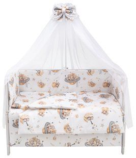 Детская постель Babyroom Gold RG-08 белый (мишки на луне) 681905 фото