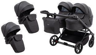 Коляска 2 в 1 для двойни Adamex Leo Duo Eco SA-2 черний 681143 фото