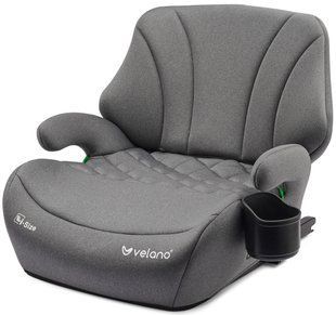 Бустер VELANO Gravo i-Size 125&ndash;150 см, ISOFIX + підстаканник, grey 48145 фото