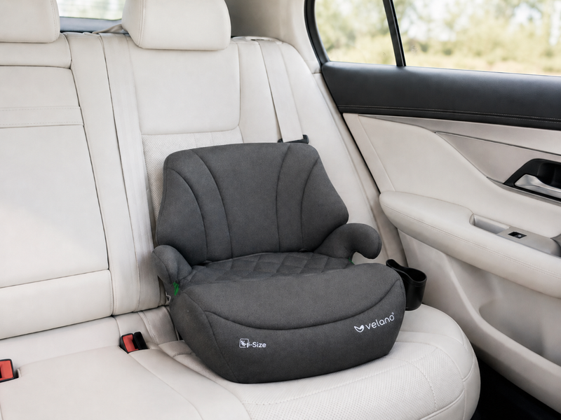 Бустер VELANO Gravo i-Size 125&ndash;150 см, ISOFIX + підстаканник, grey 48145 фото