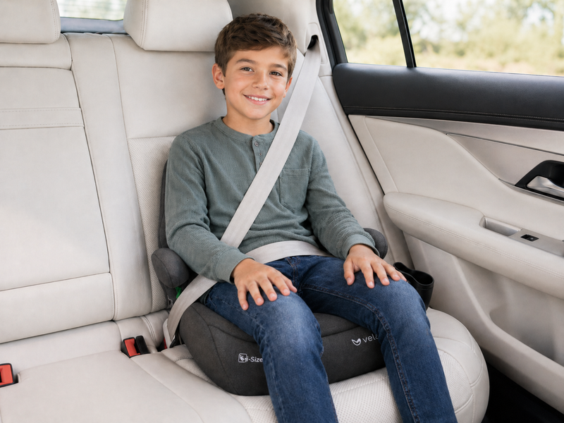 Бустер VELANO Gravo i-Size 125&ndash;150 см, ISOFIX + підстаканник, grey 48145 фото