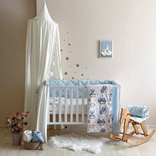 Комплект постільної білизни для новонародженого Baby Mix Тедді блакитний 0291211 фото