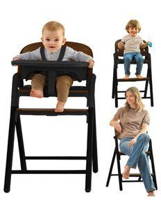 Стілець для годування Lionelo CELIA BLACK WOOD 112088154 фото