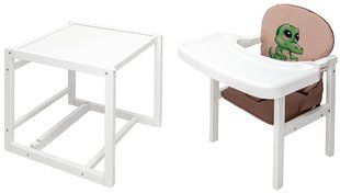 Стульчик-трансформер Babyroom Пеппи-240 белый капучино / шоколад (крокодил) 1000681004 фото