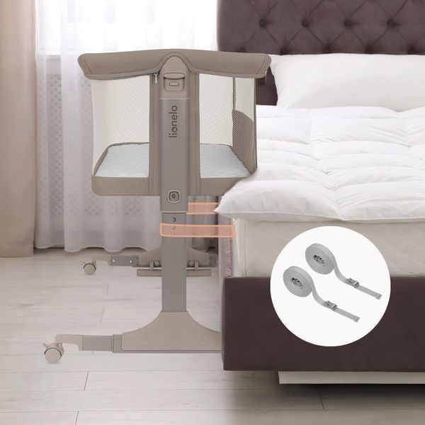 Кроватка приставная Lionelo PARI BEIGE TAUPE 129793184 фото