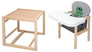 Стульчик-трансформер Babyroom Пеппи-230 eko серый/графит (крокодил) 1000680999 фото