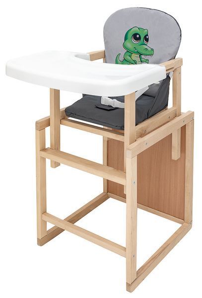 Стульчик-трансформер Babyroom Пеппи-230 eko серый/графит (крокодил) 1000680999 фото