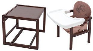 Стульчик-трансформер Babyroom Винни-220 тонированный шоколад / капучино (мишка с будильником) 1000680562 фото