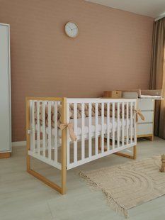 Дитяче ліжечко Lux-12 від Angelo. Біло-натуральне без шухляди 89888 фото