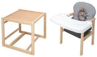 Стульчик-трансформер Babyroom Пеппи-230 eko серый/графит (ежик, цветы) 1000680997 фото