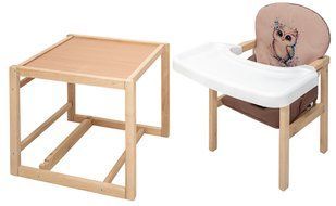 Стульчик-трансформер Babyroom Пеппи-230 eko капучино/шоколад (сова) 1000680996 фото