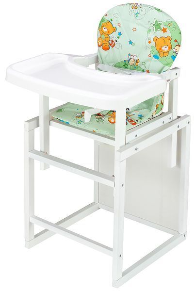 Стульчик-трансформер Babyroom Пони-240 белый зелёный (мишки и пчелки) 1000624740 фото