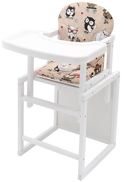 Стульчик-трансформер Babyroom Пони-240 белый бежевый (совы) 1000625375 фото