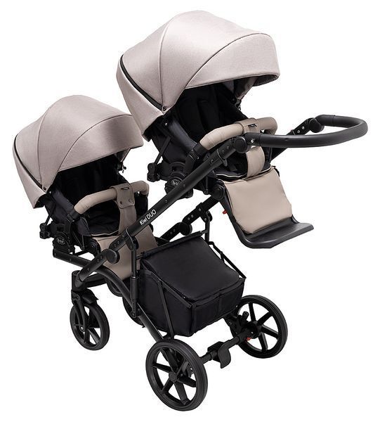 Коляска 2 в 1 для двійні Bair Kiwi DUO Soft BKD-455-1 капучино 681767 фото