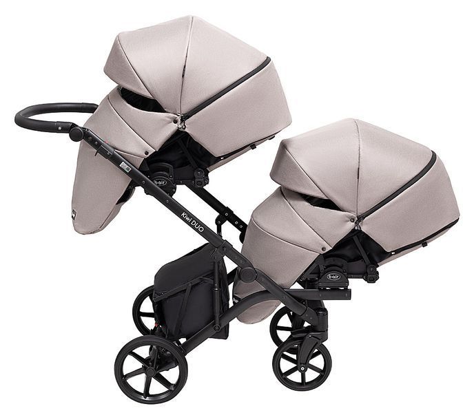Коляска 2 в 1 для двійні Bair Kiwi DUO Soft BKD-455-1 капучино 681767 фото
