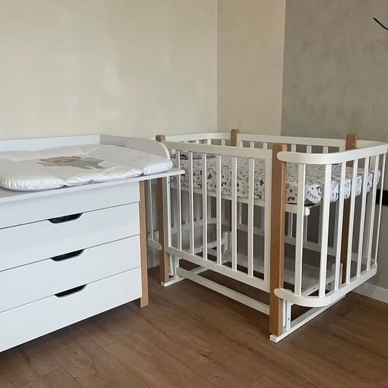 Ліжечко Престиж 120/60 см. Рухома решітка. Матрац+ колеса KS-kapuchino665577 фото