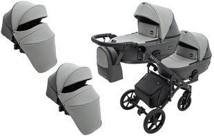 Коляска 2 в 1 для двойни Bair Kiwi DUO ECO BKD-21/15 серый / графит 681043 фото