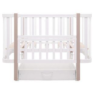 Ліжко Babyroom Місяць LU-3 маятник, шухляда білий / капучино 681896 фото