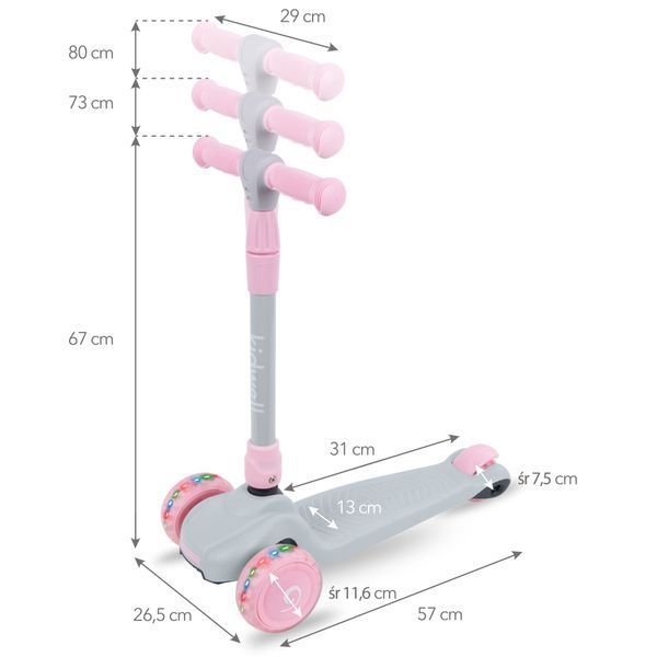 Самокат Kidwell Jax gray/pink KJGP фото