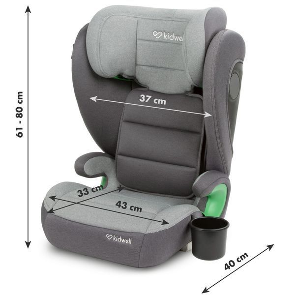 Дитяче автокрісло Kidwell Weston I-Size ISOFIX 100-150см (15-36кг) dark grey KWDG фото