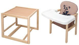 Стульчик-трансформер Babyroom Пеппи-230 eko капучино/шоколад (панда) 1000680995 фото