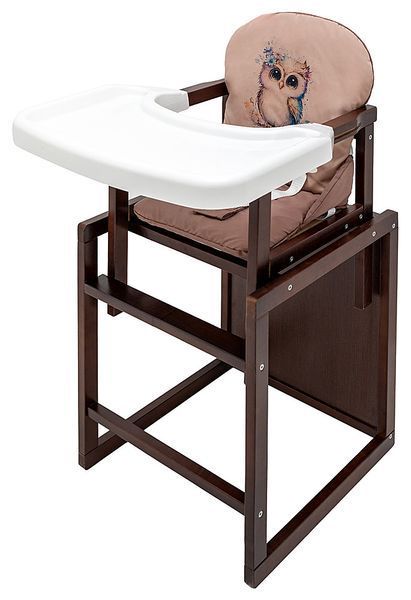 Стульчик-трансформер Babyroom Пеппи тонированный капучино / шоколад (сова) 1000681110 фото