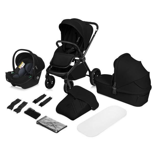 Универсальная коляска 3 в 1 Lionelo MIKA PLUS 3IN1 BLACK ONYX 97575395 фото