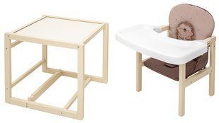 Стульчик-трансформер Babyroom Пеппи-260 слоновая кость капучино / шоколад (ежик, сердца) 1000680982 фото