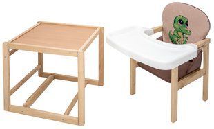 Стульчик-трансформер Babyroom Пеппи-230 eko капучино/шоколад (крокодил) 1000680994 фото