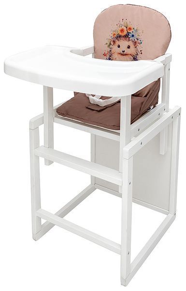 Стульчик-трансформер Babyroom Пеппи-240 белый капучино / шоколад (ежик, цветы) 1000681002 фото