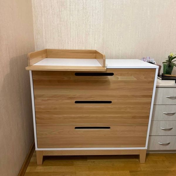 Пеленальний комод 80 &times; 48 см. Колір: білий з елементами дерева. GR-09098900765 фото