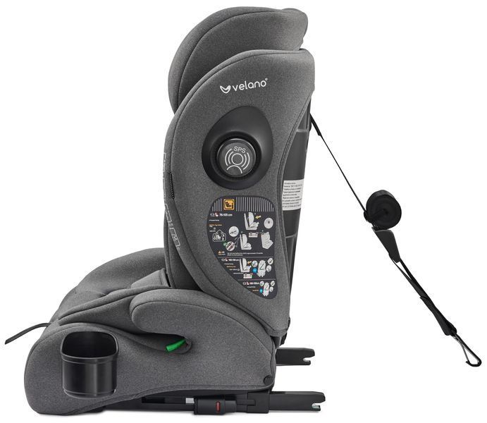 Автокрісло VELANO Flexo i-Size 76&ndash;150 см, ISOFIX + Top Tether/ремінь, grey 48414 фото