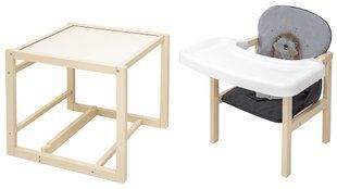 Стульчик-трансформер Babyroom Пеппи-260 слоновая кость серый / графит (ежик, сердца) 1000680987 фото